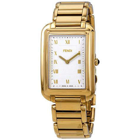 fendi women's medium classico gold-tone watch|Fendi watch with ff logo.